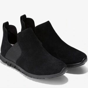 Cole Haan ZeroGrand Black Suede Slip on Bootie Women’s Size 8